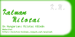 kalman milotai business card