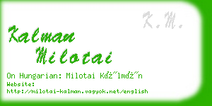 kalman milotai business card